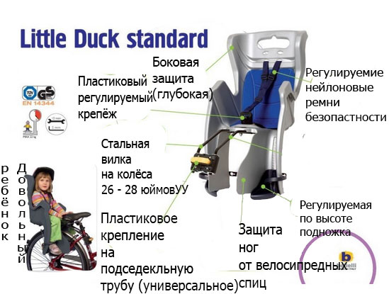 Детское велокресло Bellelli Little Duck Детское велокресло Bellelli Little Duck